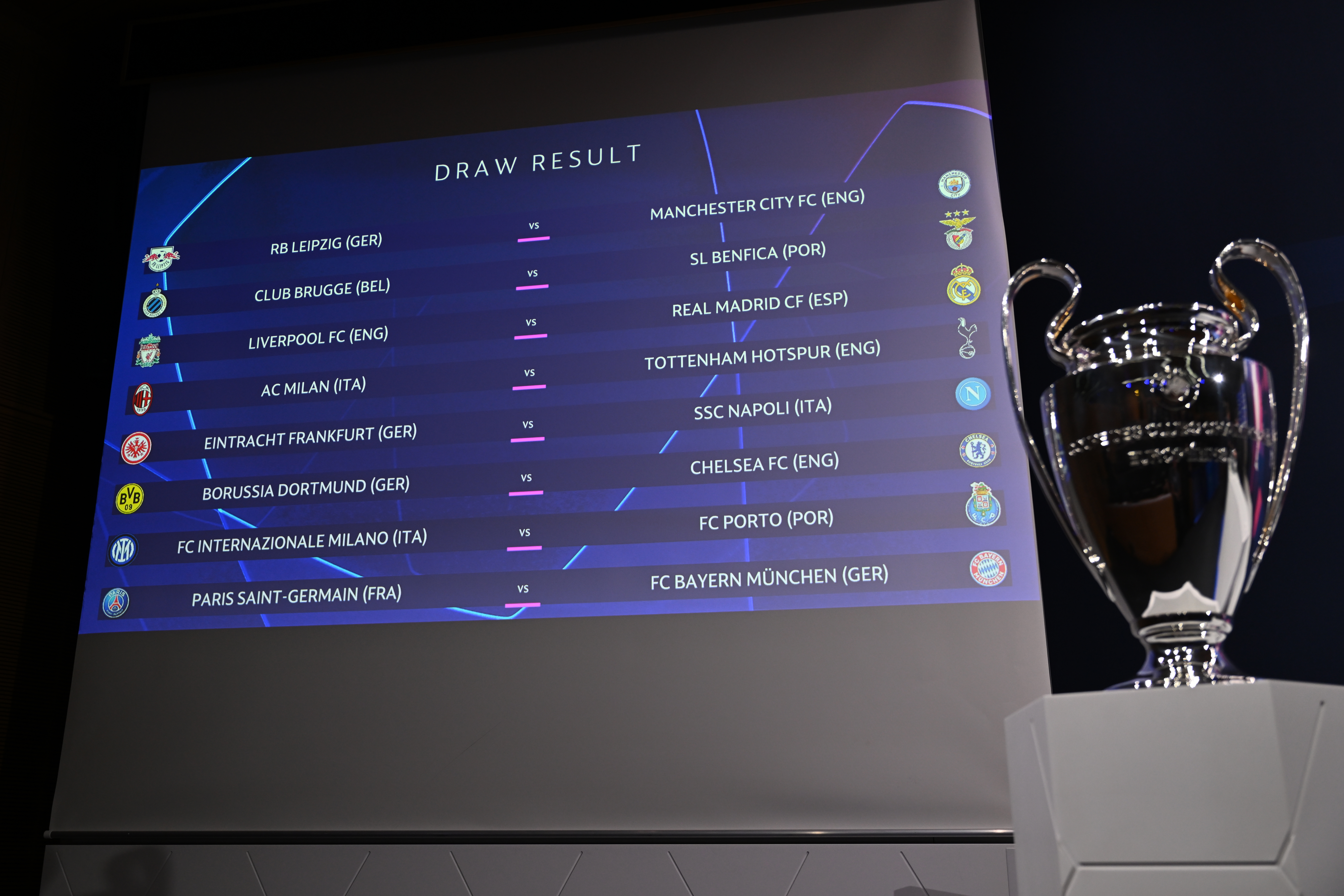 قرعة ثمن نهائي دوري أبطال أوروبا (تصوير: فرانس برس)